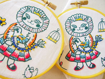 6月28日（土）artist in「刺繍CAFE〜 自由にステッチ、刺繍の布小物づくり〜」