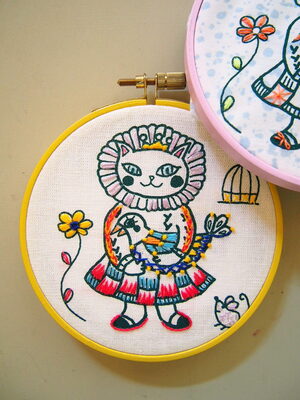 6月28日（土）artist in「刺繍CAFE〜 自由にステッチ、刺繍の布小物づくり〜」