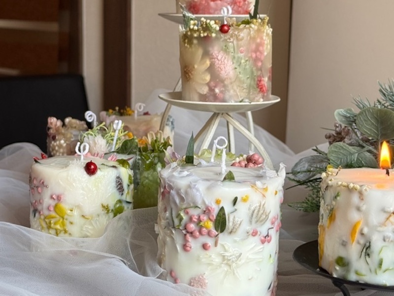 3Dボタニカルソイキャンドル