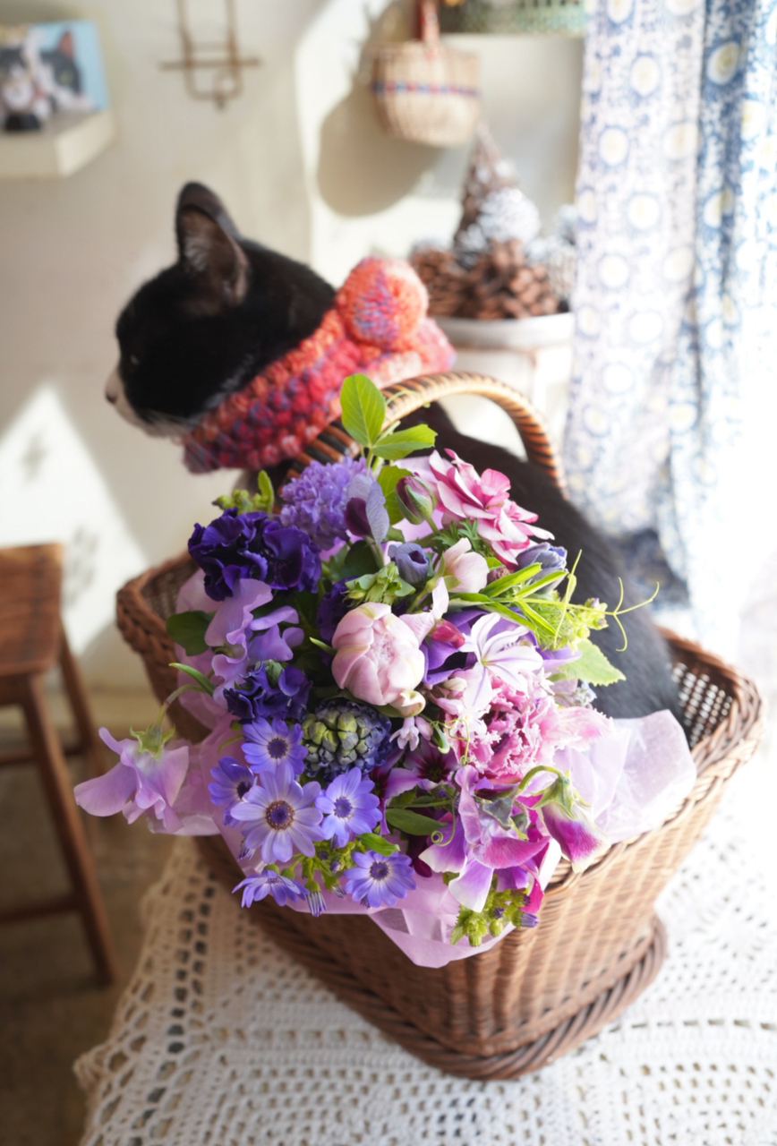 2月＊Special class**【花束】 『アメジスト色な球根花たちの花束』