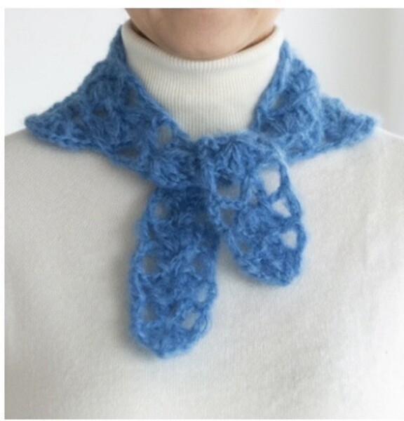 《錢屋塾》能勢マユミ先生によるかぎ編み講座～１玉で編める透かし模様のスカラップスカーフ～