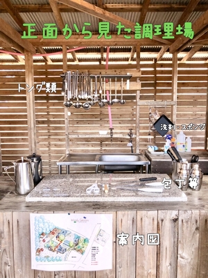 ①屋外屋根付きBBQ場(暖炉+ﾋﾟｻﾞ窯付き)