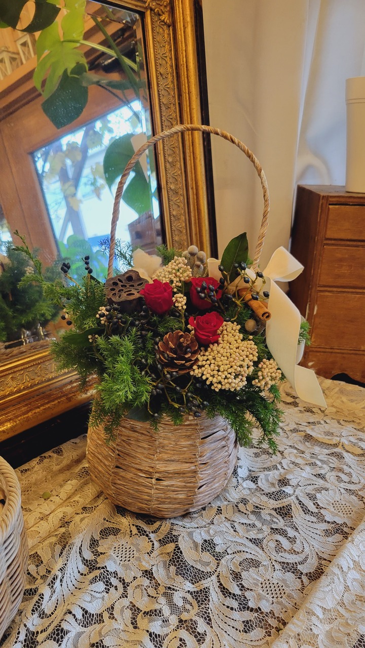 季節のバスケットアレンジ(富岡教室)