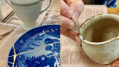 ＜金継ぎ&インド料理とマサラチャイ＞割れた器をリニューアル＆ベジタリアンインド料理