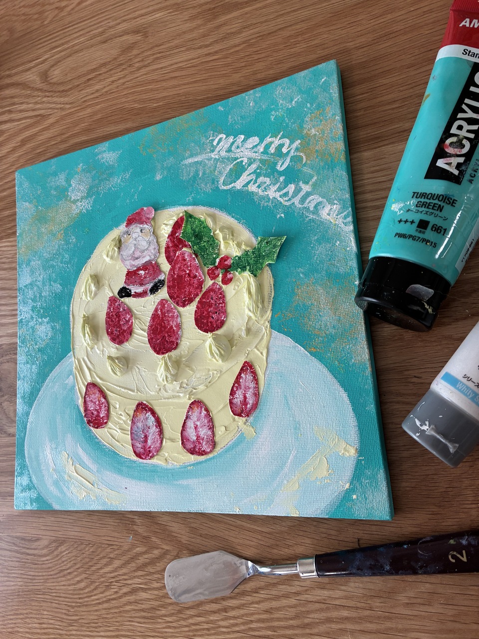 [atelier LIVING ART] クリームみたいな絵の具で立体的なケーキを描こう