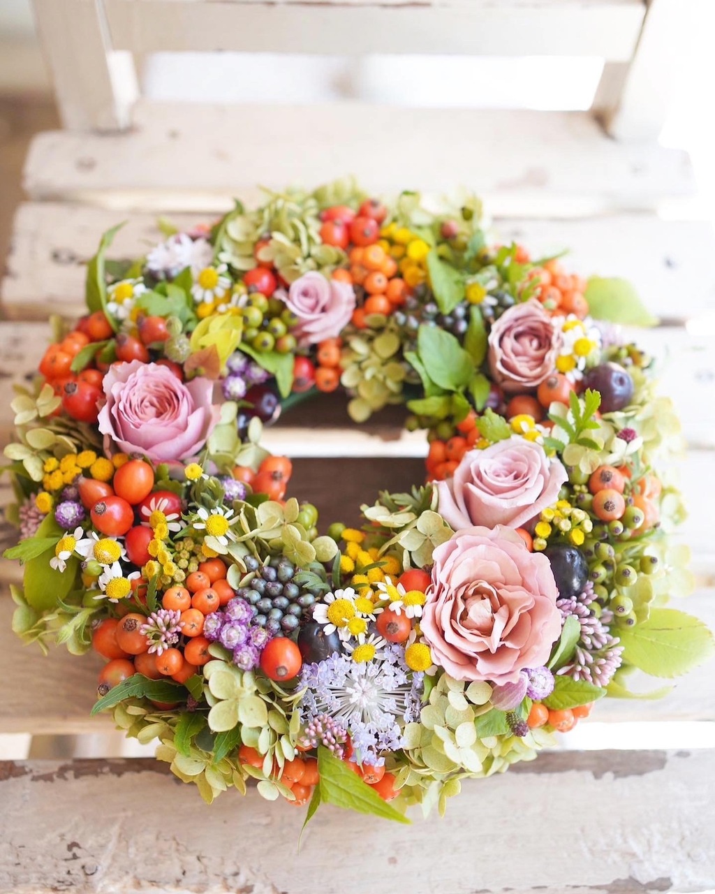 専用 超特大 ガーベラとマーガレットのフラワーリース 50cm 専用 超特大 ガーベラとマーガレットのフラワーリース 50cm｜専用 超