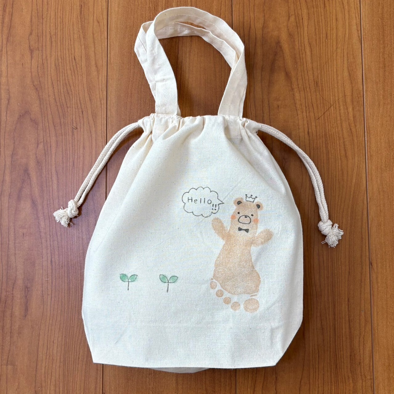 足形アートでトートバッグ作り