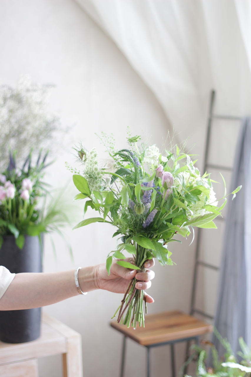 1月レッスン講師宅【香るスイトピーのブーケ】