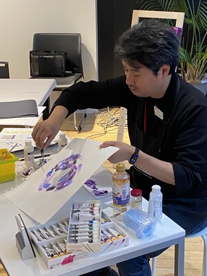 【Itoya Workshop】　 リキテックス・アクリル絵具講座　-花を描く  カマイユ技法-