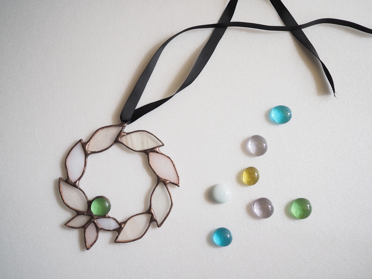 《錢屋塾》ikeda satomi ステンドグラス講座～リーフリース～