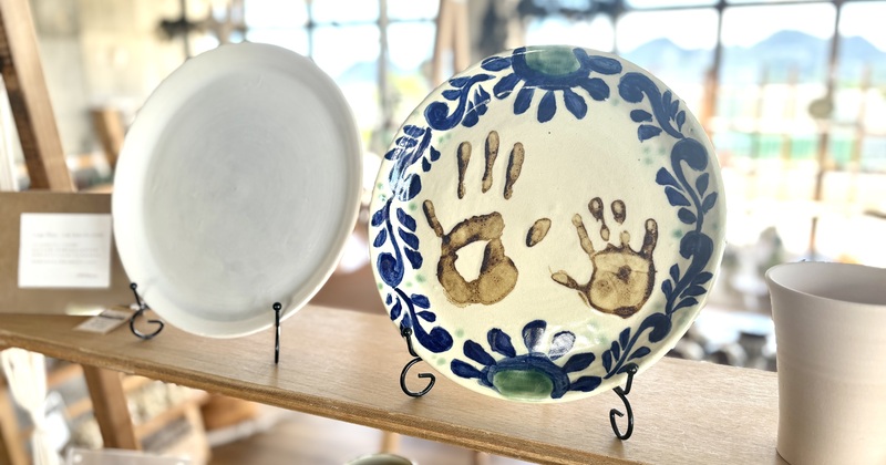 やちむん絵付け体験 大皿（約30cm）スタンド付き