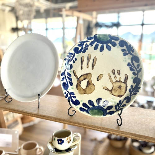 やちむん絵付け体験 大皿（約30cm）スタンド付き