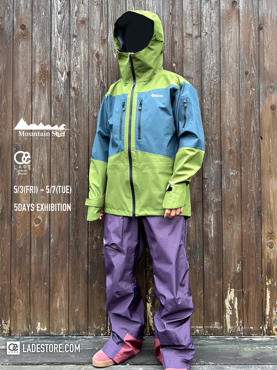 Mountain surf + LADE beanie ウェアーとビーニーのカスタムフィッティングオーダー