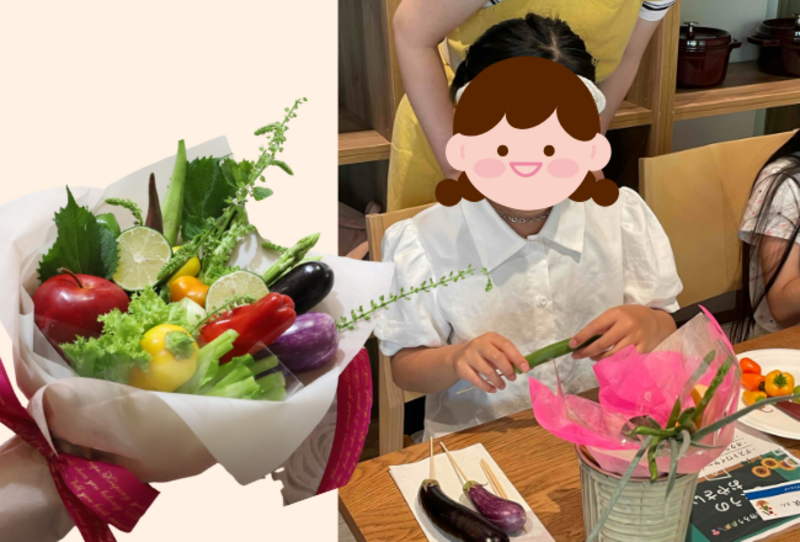 【野菜ブーケづくり】講師：菜果の森　森田由美子