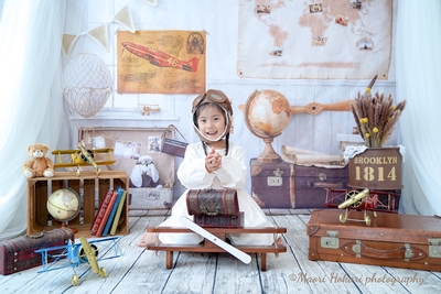 柏市おうちスタジオ『飛行機』おすわりアート撮影会