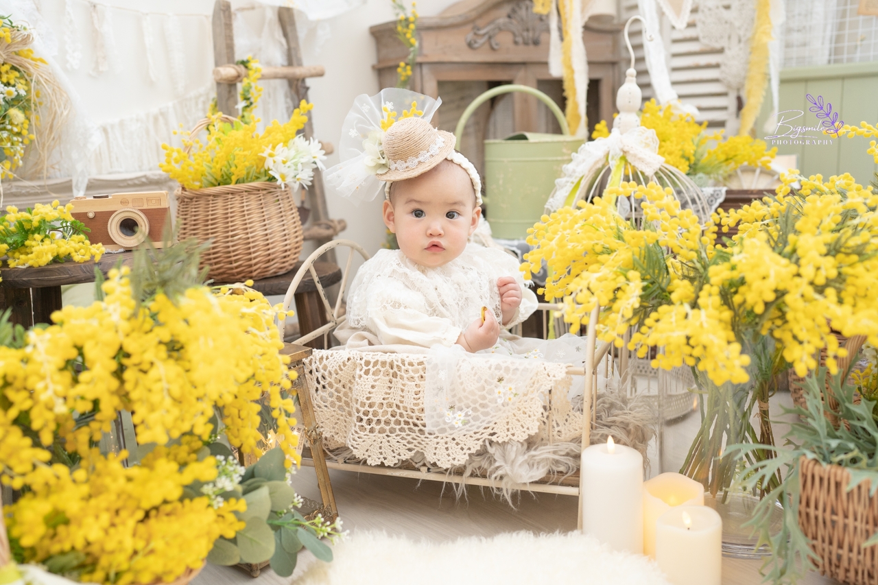 ミモザ&フラワー撮影☆柏市おうちスタジオ