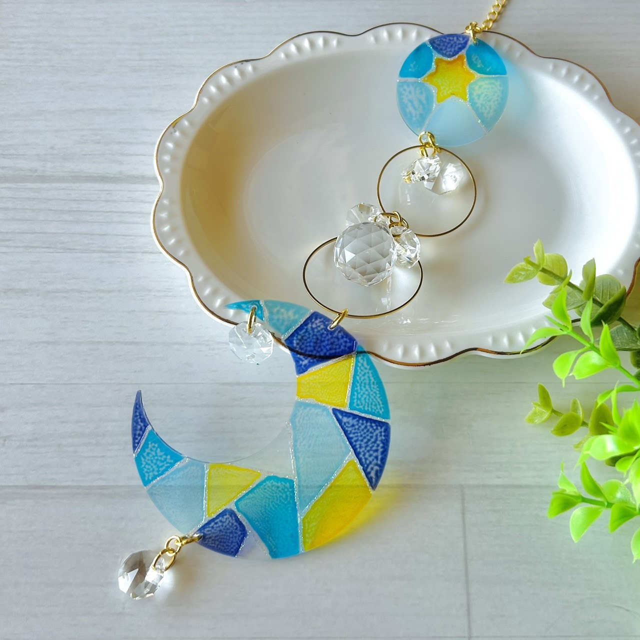 【KeittoOppi】ディンプルアート～月のサンキャッチャー作り～