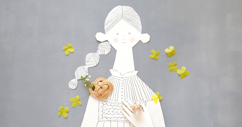 堀川波「籐編みアクセサリー部」菜の花結びのブローチとリング（キット