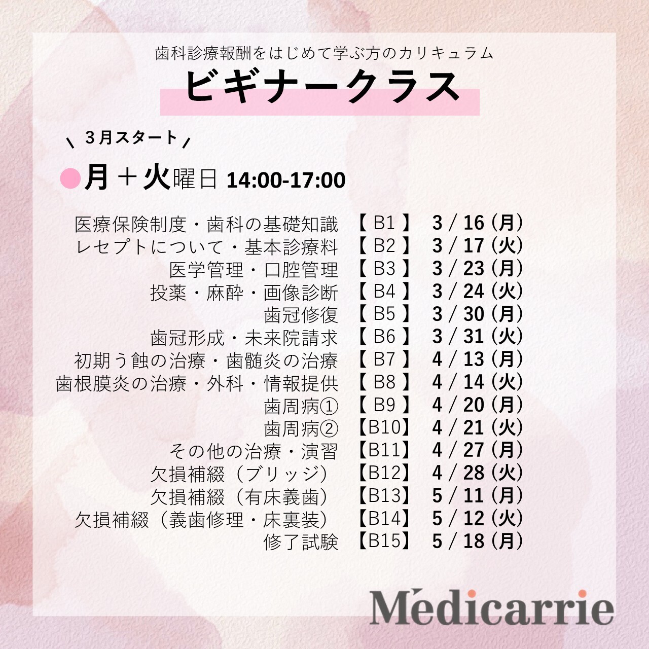 ビギナークラス【B12】欠損補綴（ブリッジ）