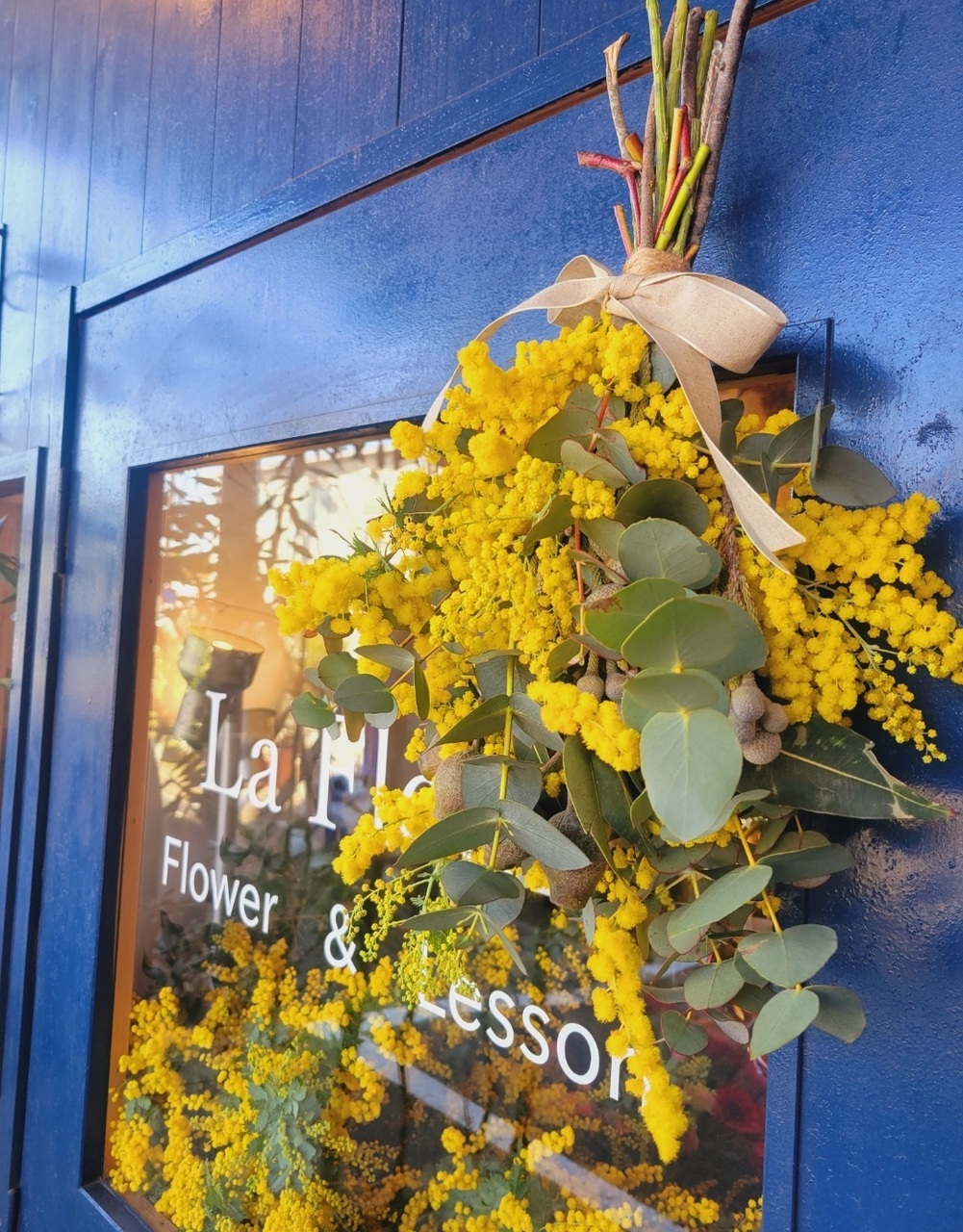 ミモザのスワッグ(本店教室)