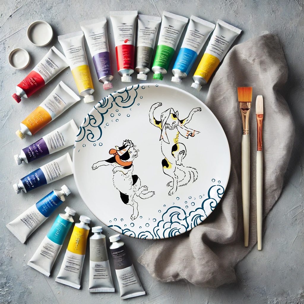 《錢屋塾》知識ゼロからの大人の美術教室 ～あなたも浮世絵師！歌川国芳の猫をお皿に描こう～