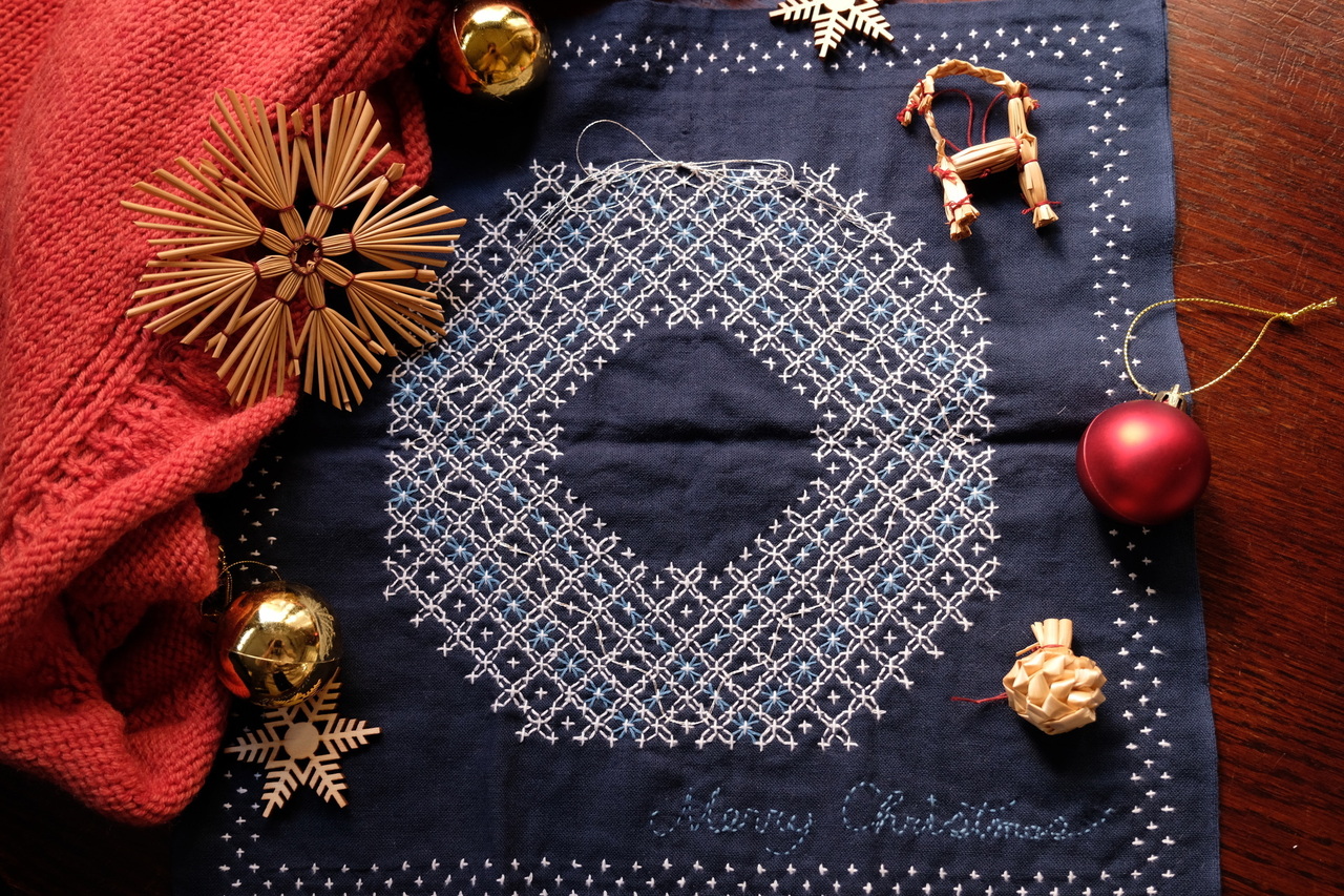 【12月】✳︎ クリスマスの刺し子ふきん ✳︎  イチから刺し子　イト・ワークショップ  