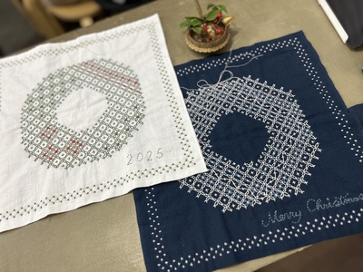 【12月】✳︎ クリスマスの刺し子ふきん ✳︎  イチから刺し子　イト・ワークショップ  