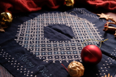 【12月】✳︎ クリスマスの刺し子ふきん ✳︎  イチから刺し子　イト・ワークショップ  