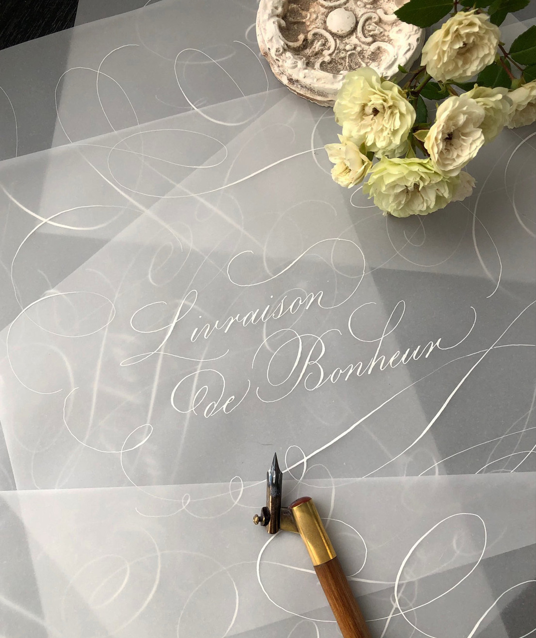 《錢屋塾》★経験者クラス★カリグラファー前田祐加先生に学ぶ『カリグラフィー講座』~美しいフローリッシュを目指して~