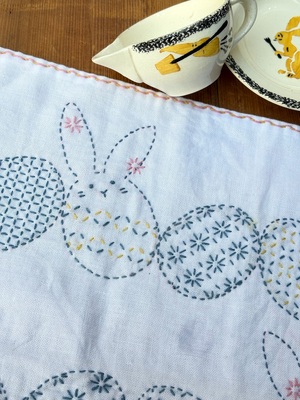 イースターエッグのうさぎさんふきん　NONA Sashiko