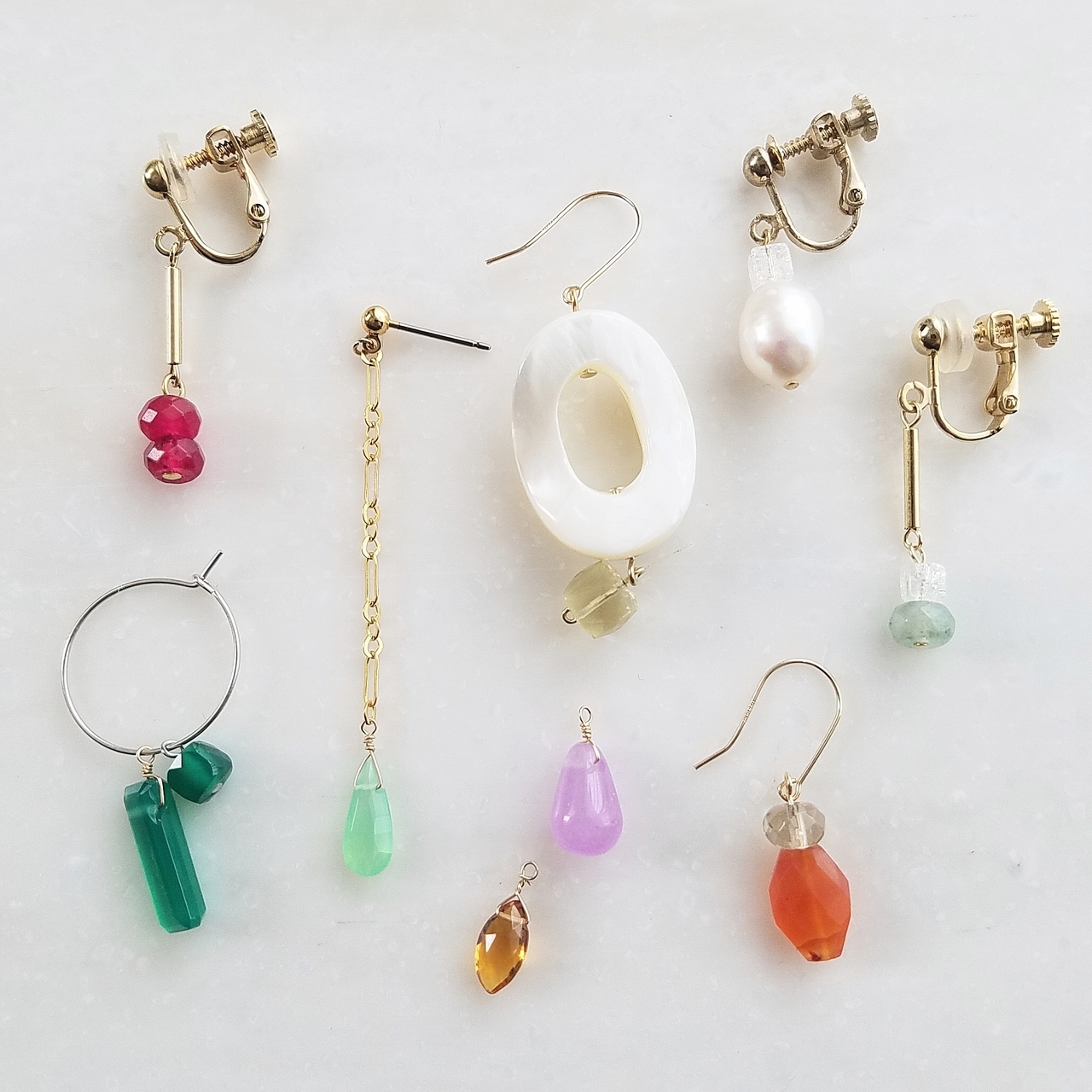 天然石を選んで作るイヤーアクセサリー