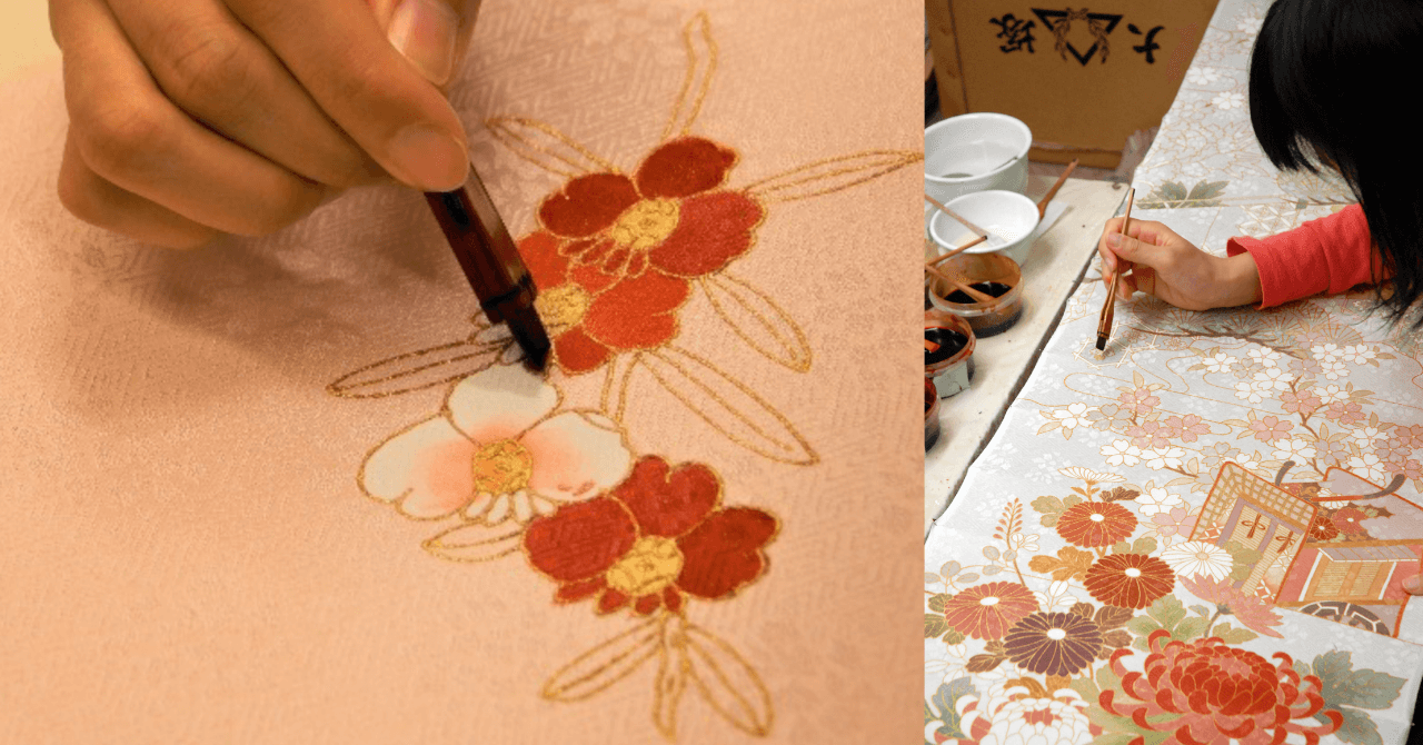 友禅工房見学・職人による友禅染解説 ~友禅染が施された小物のお土産付~