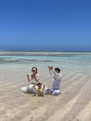 ヨロン島百合が浜ウェディングフォト（ドレス等全てご用意しております）約100枚分データ＋アルバムお渡し　税込24万円