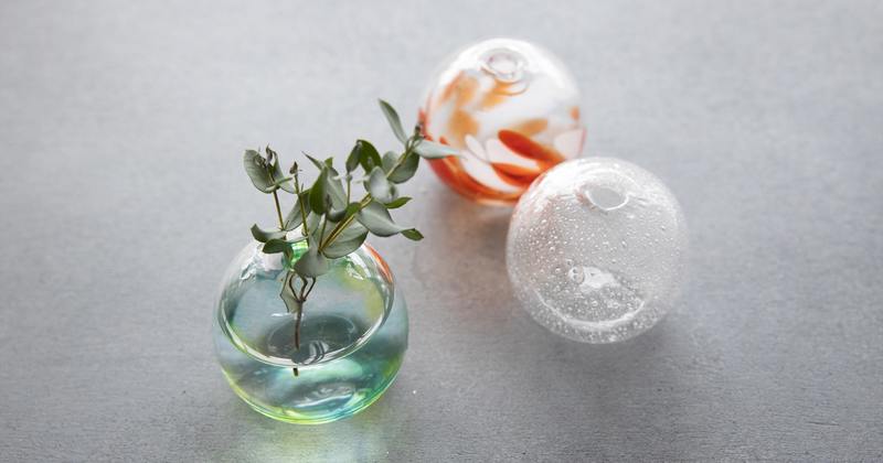 ガラス作家　作家物　花瓶　一輪挿し　ドリンクボトル　吹きガラス ガラス作家 作家物 花瓶 一輪挿し ドリンクボトル 吹きガラス
