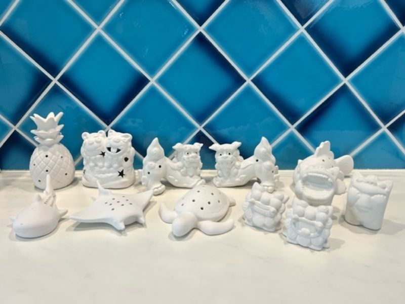 シーサー他　色付け体験