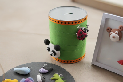 7月28日【キッズデコクレイ講座】梅谷茉汀先生～アニマル貯金箱（幼稚園～小学生対象）～