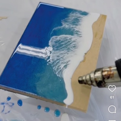 海1SEAプレート（レジンを着色して作ります）