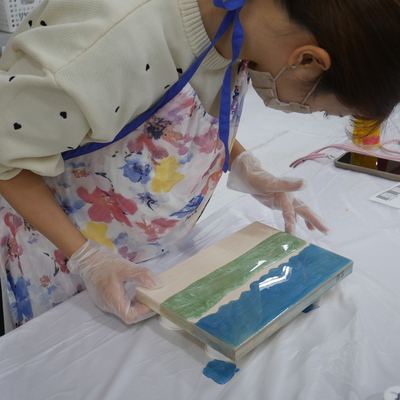 海1SEAプレート（レジンを着色して作ります）