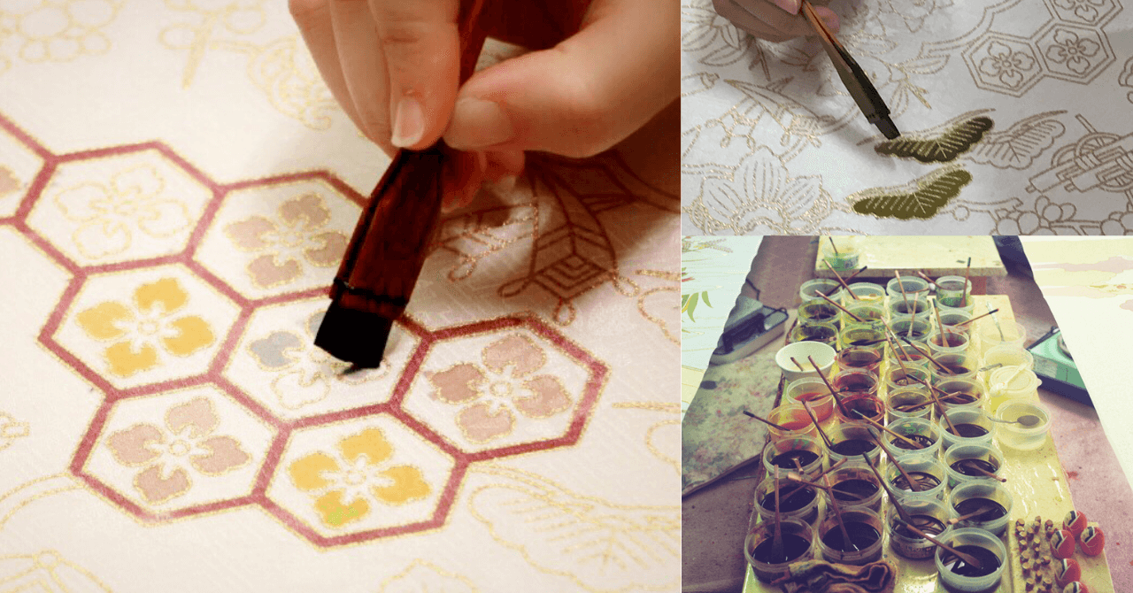 袱紗(ふくさ)の友禅色付け体験 ~職人による友禅染解説付~