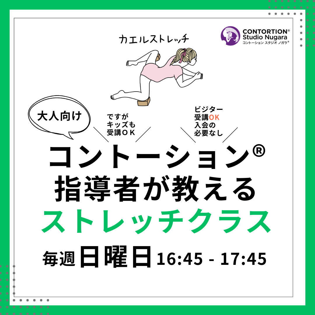 ［会員・ビジター］コントーション指導者が教えるストレッチ・レッスン＜60分＞/ Contortion