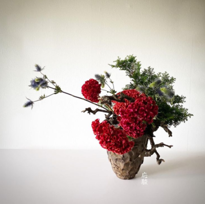 【瓶花レッスン】瓶花を学ぶ！家のインテリアに活かせる投入れを初心者から丁寧に　～松風レッスン～