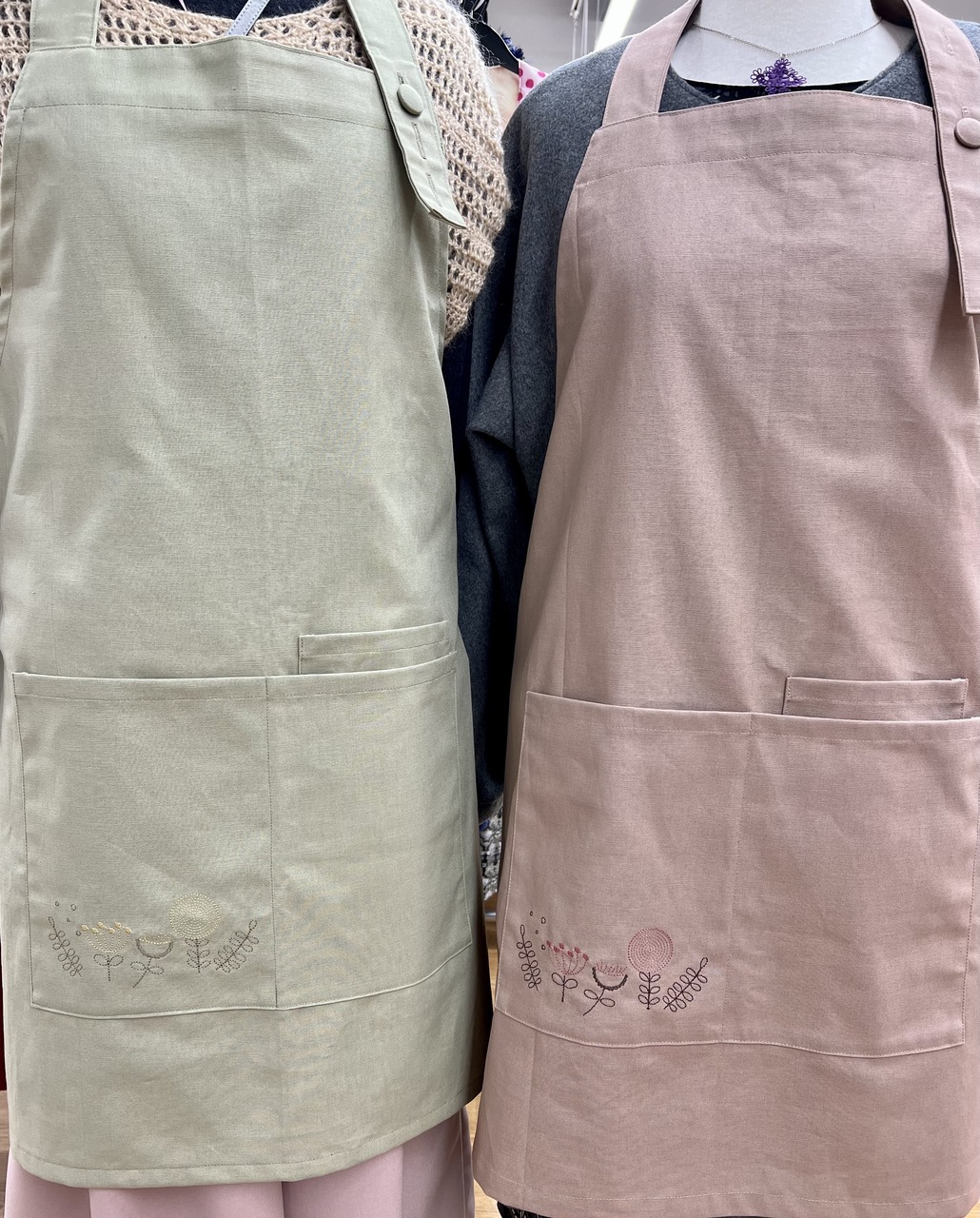 長野店　講習会　刺しゅう入りエプロン