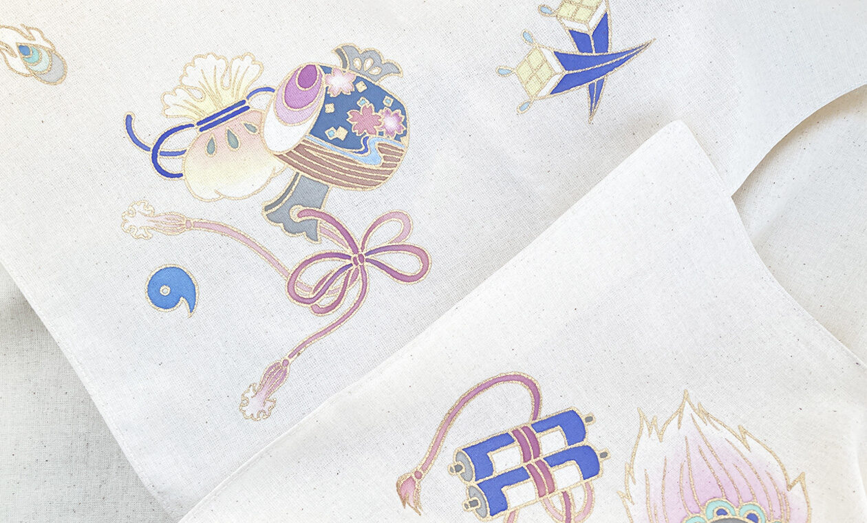 はじめてさんの友禅染め(現役作家と楽しむ、宝尽くしの風呂敷づくり)